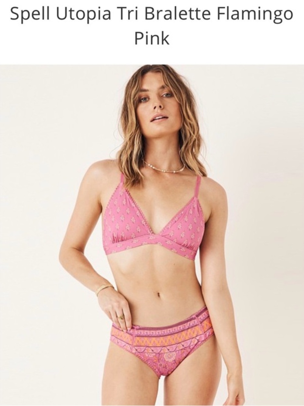 Spell Pink Floral Bikini Top ot Bra top size Large